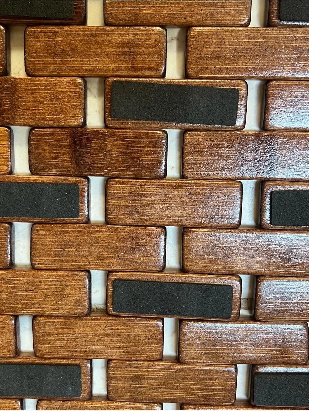 Splash Earth Bamboo Bath Mat in Brown Wood Tone - NEW with Tags